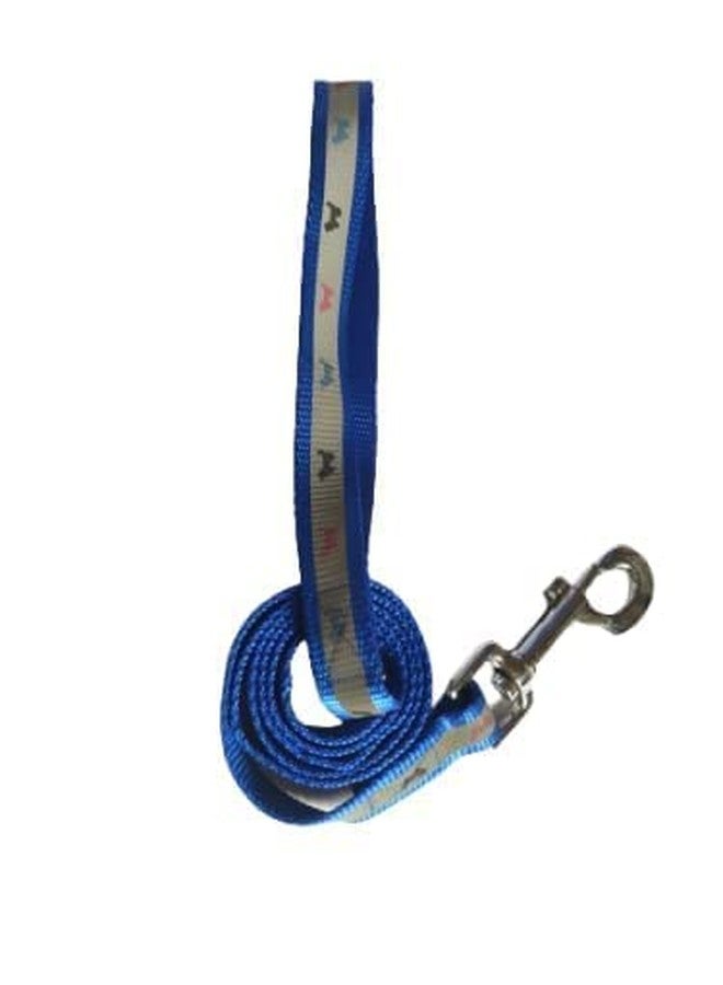 KittuPet Nylon 3/4" Adjustable Leash with Harness Set Reflected Dog Printed Nylon Puppy Harness Set for Medium & Large 0.75 Inch 22 MM Blue - Image 3